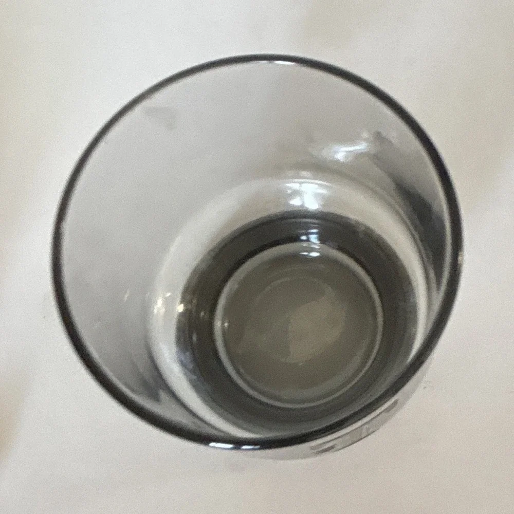 Smoked Gray Glass Tumbler Cocktail Glass 6 pieces in Round Heavy Base Decor